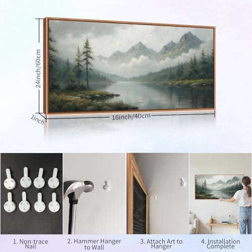 Large Green Forest Framed Canvas Wall Art