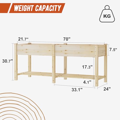 Raised Garden Bed with Legs Elevated Wood Planter Box for Planting Vegetables Flowers Garden Patio Balcony Garden beds Outdoor with Liner