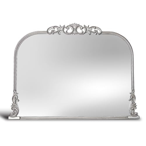 English Estate Carved Arch Wood Wall Mirror
