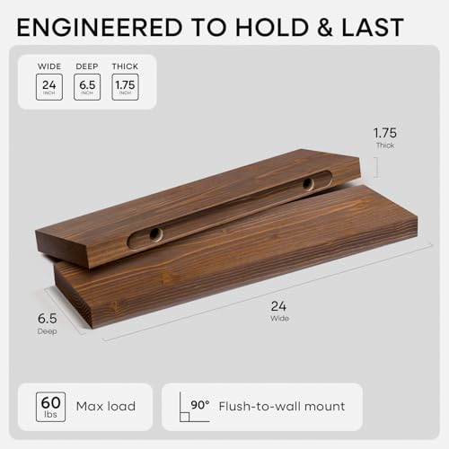 24 Inch Floating Shelves (3 Count)