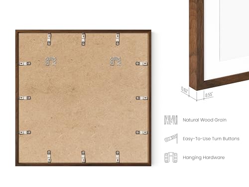 Walnut Oak Wood 20x20 Picture Frames (9 Count)