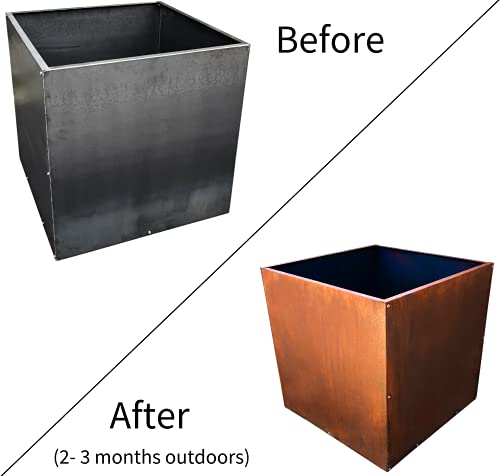 Corten Steel Cube Outdoor Planter Box
