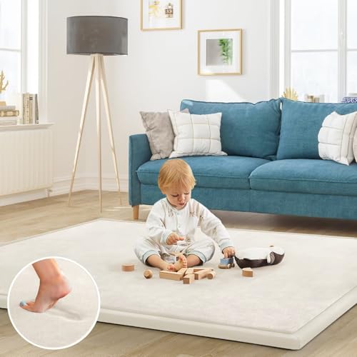 Baby Play Mat for Floor Nursery Rug Muscle Mat Area Rug Playroom Rug 65"x50" Playpen Mat Elastic Foam 1.3" Thick Crawling Mat for Babies