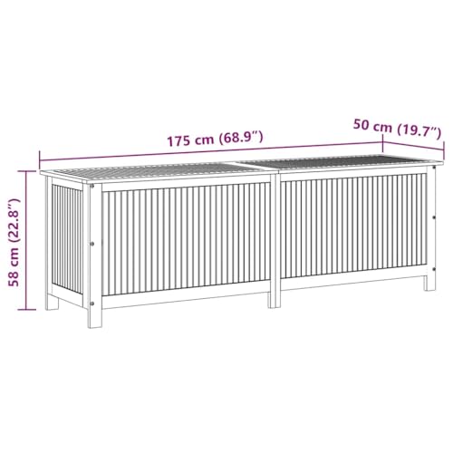 Patio Storage Box 68.9"x19.7"x22.8" Solid Acacia Wood