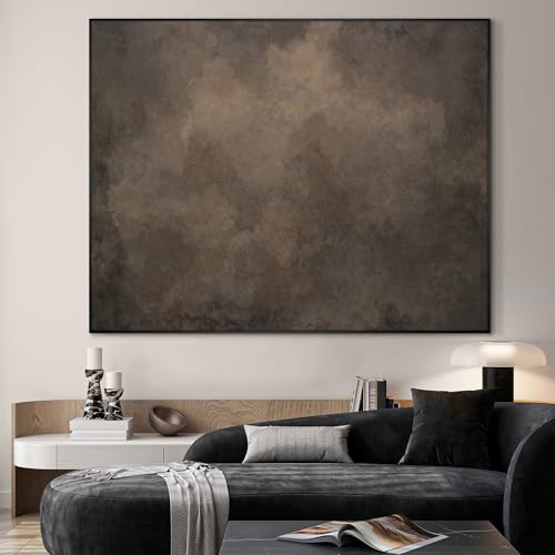 36"x46" Extra Large Framed Wall Art Neutral Cloudy Abstract Illustration
