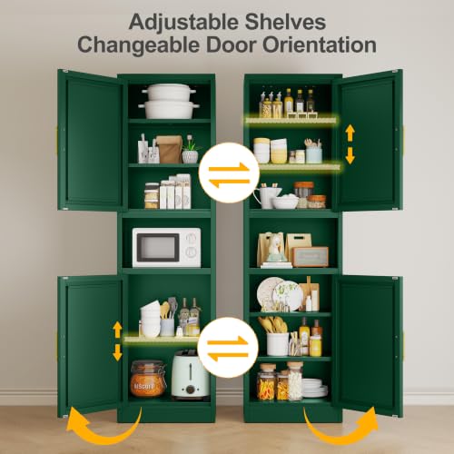Tall Narrow Storage Cabinet 66.93" H Tall Bathroom Cabinet Metal Pantry Cabinets