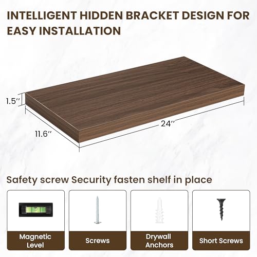 24 Inch Floating Shelves (2 Count)