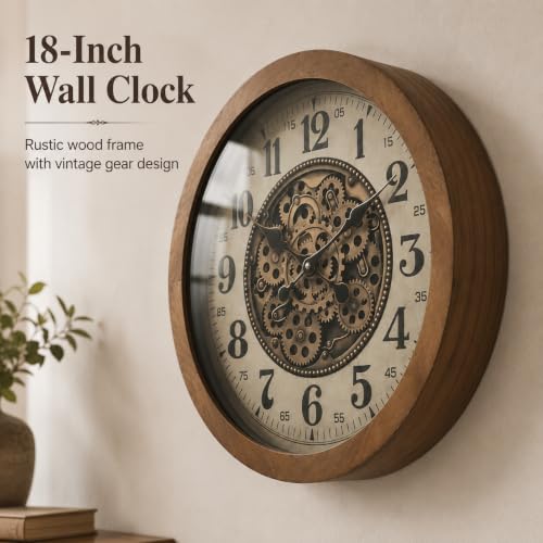 Large Real Moving Gears Wall Clocks for Living Room Decor