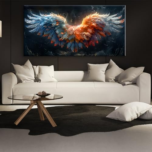 Beautiful Colorful Angel Wings Religion Wall Art Decor Artwork for Girls Room Bedroom Living Room
