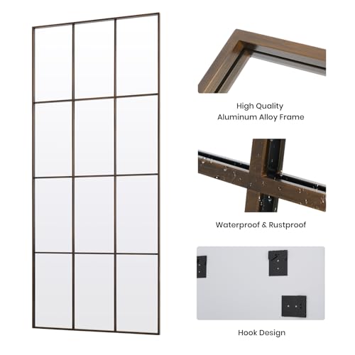 Large Window Pane Full Length Mirror for Wall 65"x24"