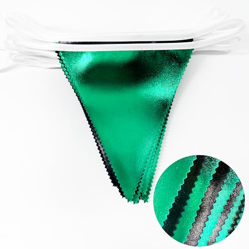 Black Green Party Decorations Metallic Fabric Triangle Pennant Banner Flag Bunting Garland for Video Game Soccer Birthday Graduations Wedding Bachelorette Halloween Outdoor Holiday Party Supplies (36 Count)
