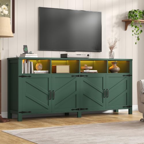 Buffet Sideboard with Storage with Power Outlets & LED Light