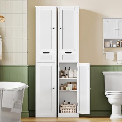 66.9" Tall Bathroom Storage Cabinet with 2 Doors & 1 Drawer