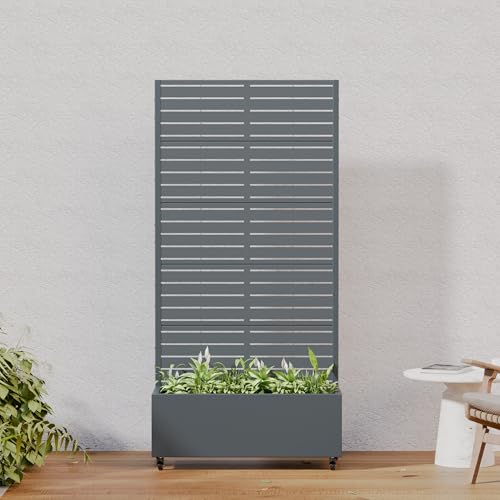 Metal Raised Garden Bed with Trellis and Wheels
