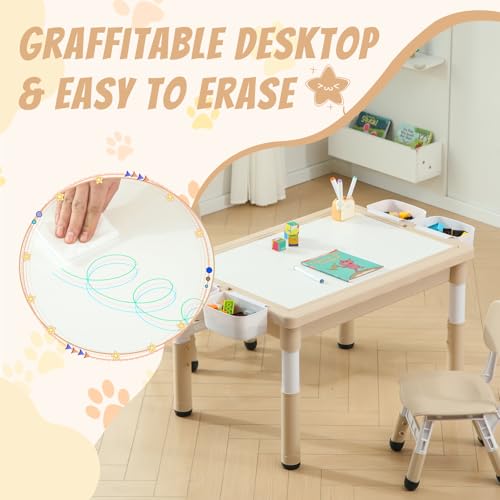 Multi Functional Kids Table and 2 Chairs Set (3 Count)