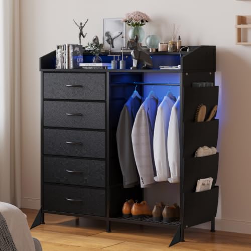 Dresser with Hanging Rack