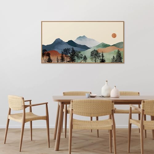 Boho Mountain Framed Canvas Wall Art