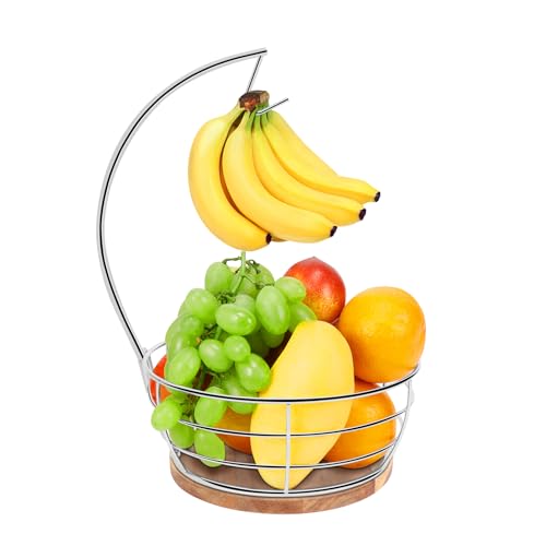 Countertop Fruit Basket Bowl with Banana Hanger