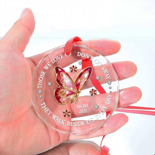Walk Beside Us Personalized Glass Ornament