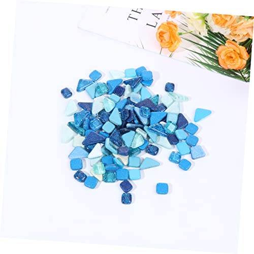 Blue Crystal Glass Mosaic Tiles 500g for DIY Craft Decor