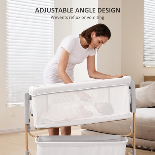 3-in-1 Baby Bassinet, Bedside Sleeper & Rocking Bassinet for Newborn