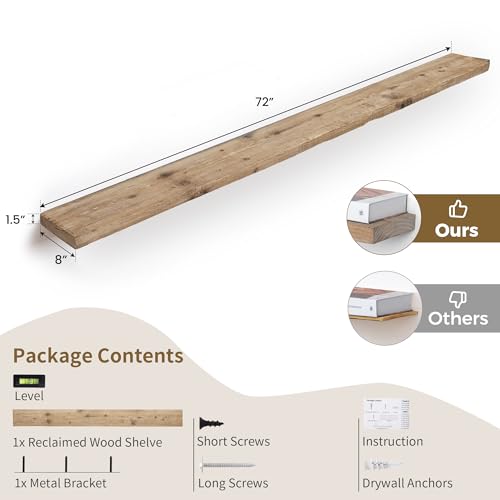 72 inch Floating Shelves for Wall