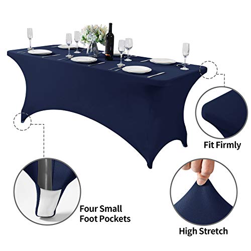 Spandex Table Cover for 6Ft or 4fT or 8ft Table Universal Fitted Stretch Tablecloth for Party