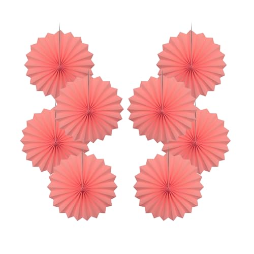 Pink Decorations for Party Pink Hanging Paper Round Fans Bulk 12inch DIY