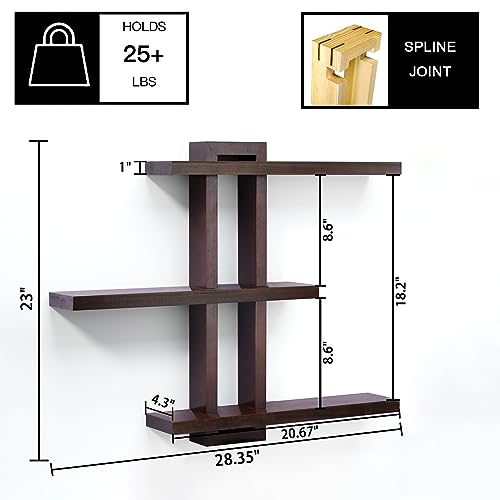 Variable Floating Shelves Wood Set of 3 (4 Count)