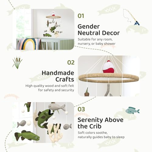 Baby Mobile for Crib Fishing Crib Mobile for Boys Baby Shower Gift