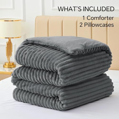 Fleece Oversized Queen Comforter Set