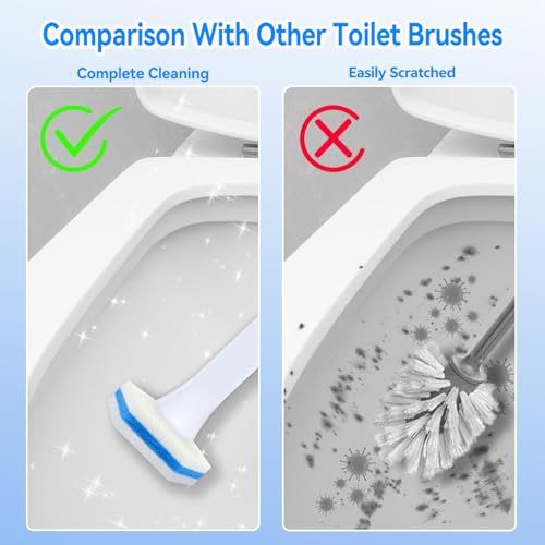 Disposable Toilet Wand Refills 100 Counts Blue Replacement Heads Compatible with Clorox Wand 3D Spiral Disposable Bathroom Cleaning Pads