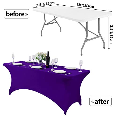 Spandex Table Cover for 6Ft or 4fT or 8ft Table Universal Fitted Stretch Tablecloth for Party