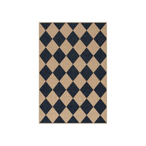 Checkered Easy Jute Non Slip Front Door Mat
