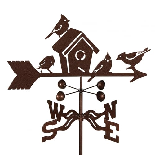 EZ Vane Steel Birdhouse Weathervane with Wind Cups