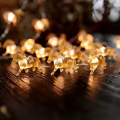 Cute Decorative Lights Fairy String Light Horse Gifts for Women Novelty Pony Lights 20LEDs 8ft USB Plug in or Battery Operated for Bedroom Birthday Room Xmas Thanksgiving Decor (8 Foot)