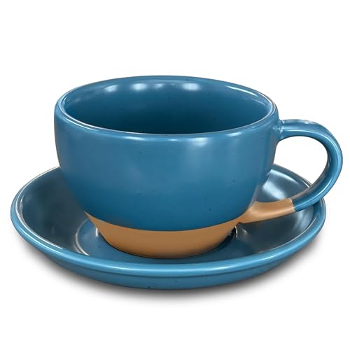 Ceramic Latte Art Mug With Saucer