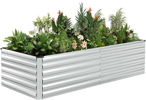8x4x2ft Outdoor Metal Raised Garden Bed
