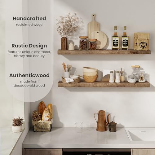 Floating Shelves Reclaimed Barnwood (2 Count)