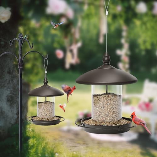 Pack of 2 Metal Roof Bird Feeder for Backyard Birds (2 Count)