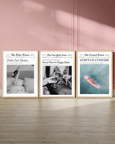 12x16in Dolce Far Niente Framed Newspaper Wall Art