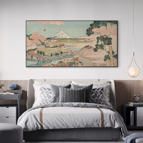 36"x72" Extra Large Framed Wall Art Japanese Ukiyo