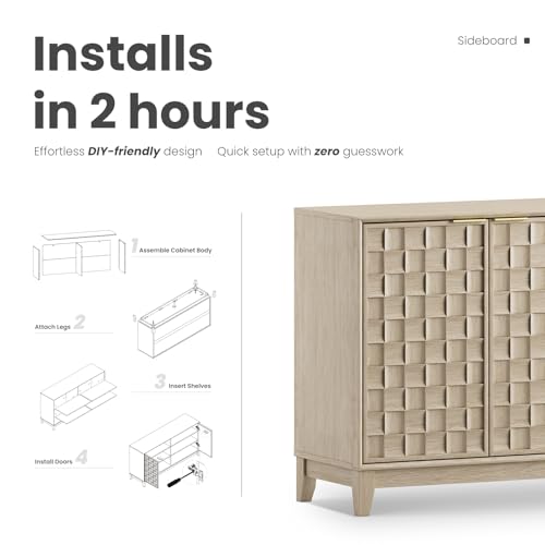 60" Sideboard Buffet Cabinet with Storage