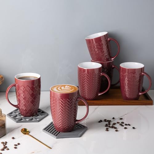 20 oz Large Coffee Mugs Set of 6 (6 Count)