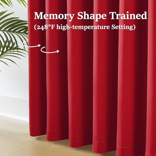 Red Window Curtain Panels 96 Inches Long 2 PCs (2 Count)