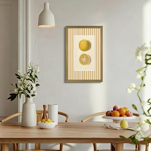Yellow Lemon Canvas Wall Art Framed