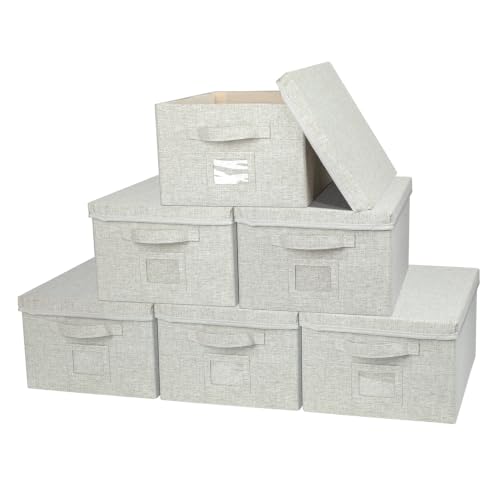 Storage Bins With Lids Closet Organizer Cabinet Box For Clothes (6 Count)