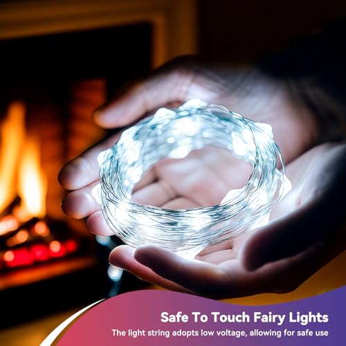 4 Pack Cool White Fairy Lights Battery Operated
