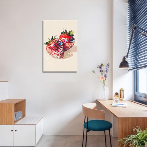 Funky Red Strawberry Disco Wall Art