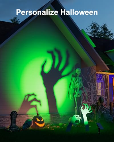 6 Pack Color Changing Solar Power Spot Lights for Halloween Decorations LED (6 Count)